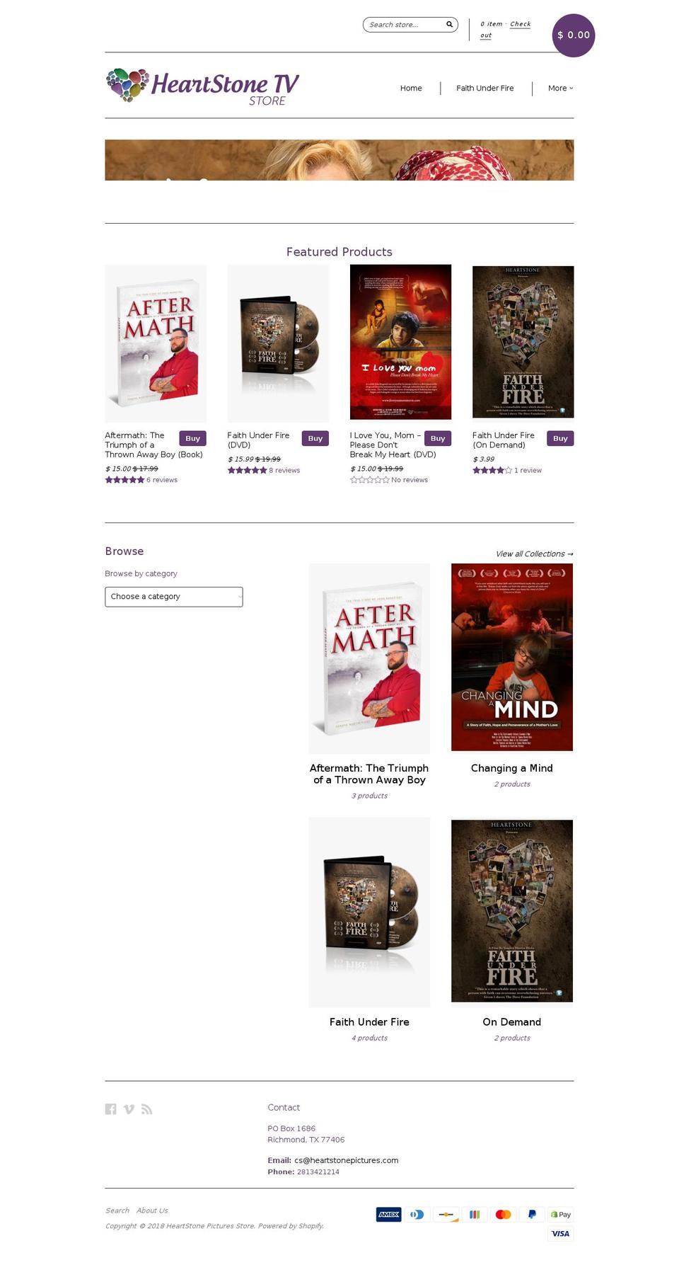 heartstonepicturesstore.com — Shopify storefront screenshot