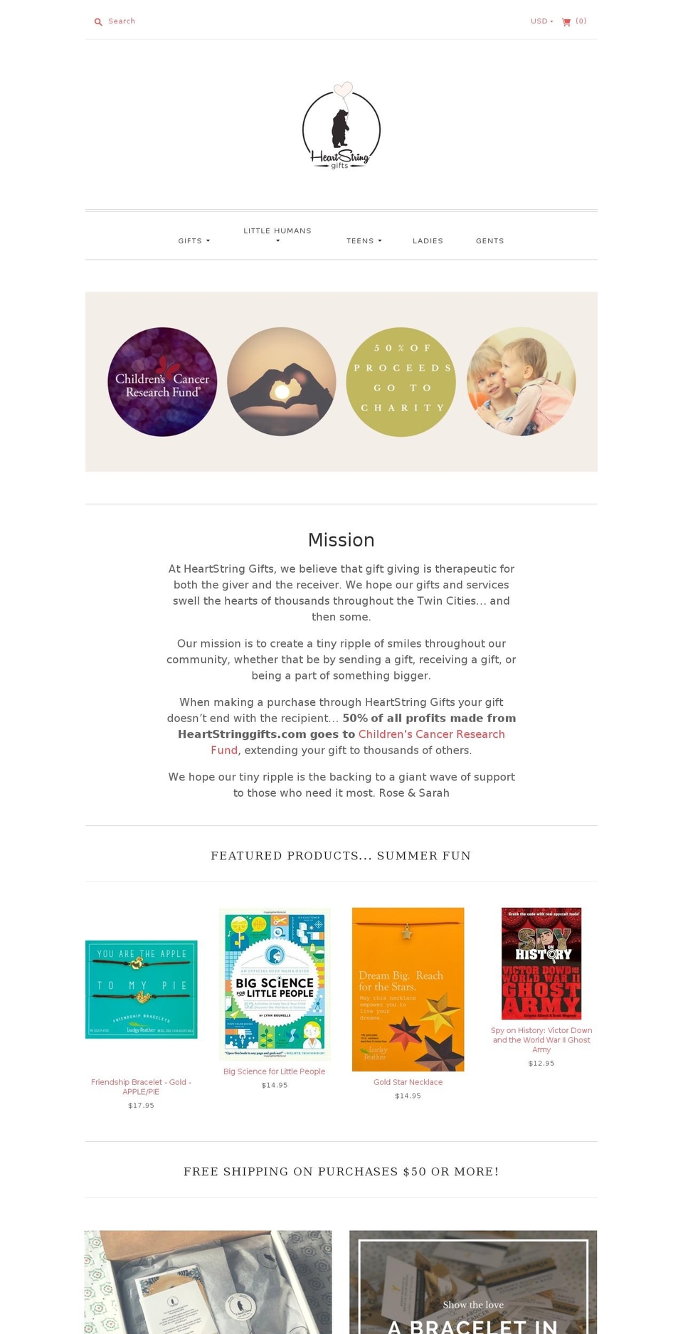 heartstringgifts.com — Shopify storefront screenshot