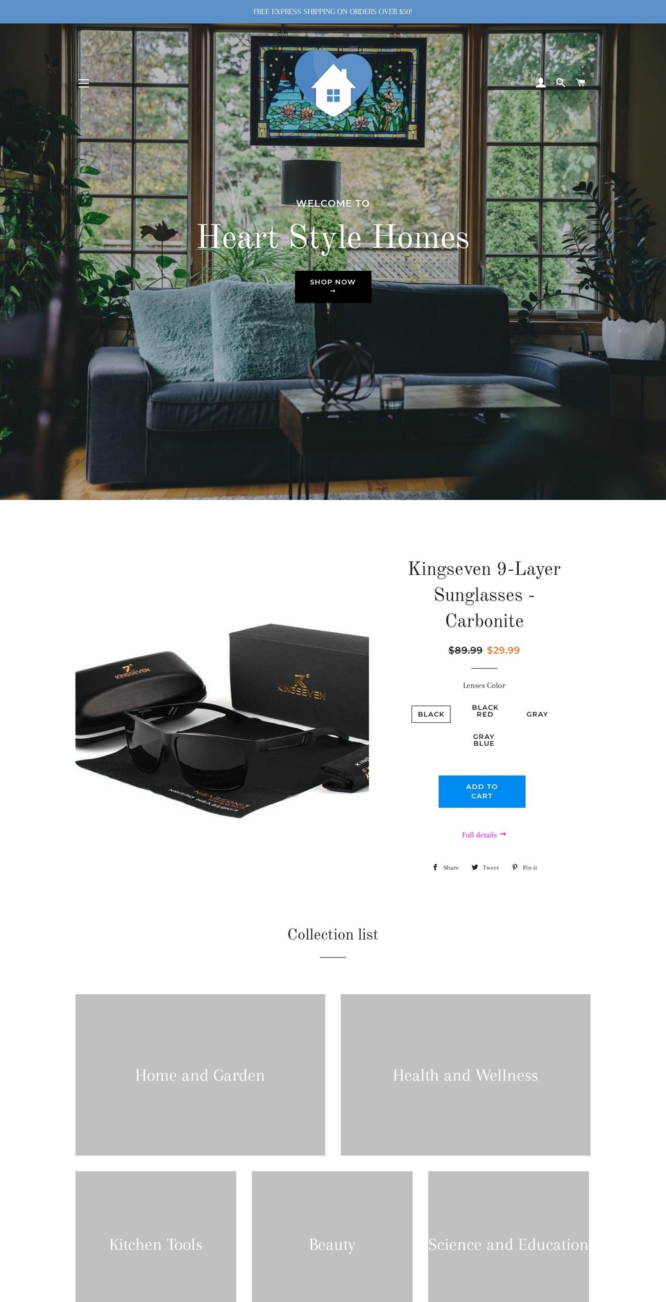 heartstylehomes.com — Shopify storefront screenshot