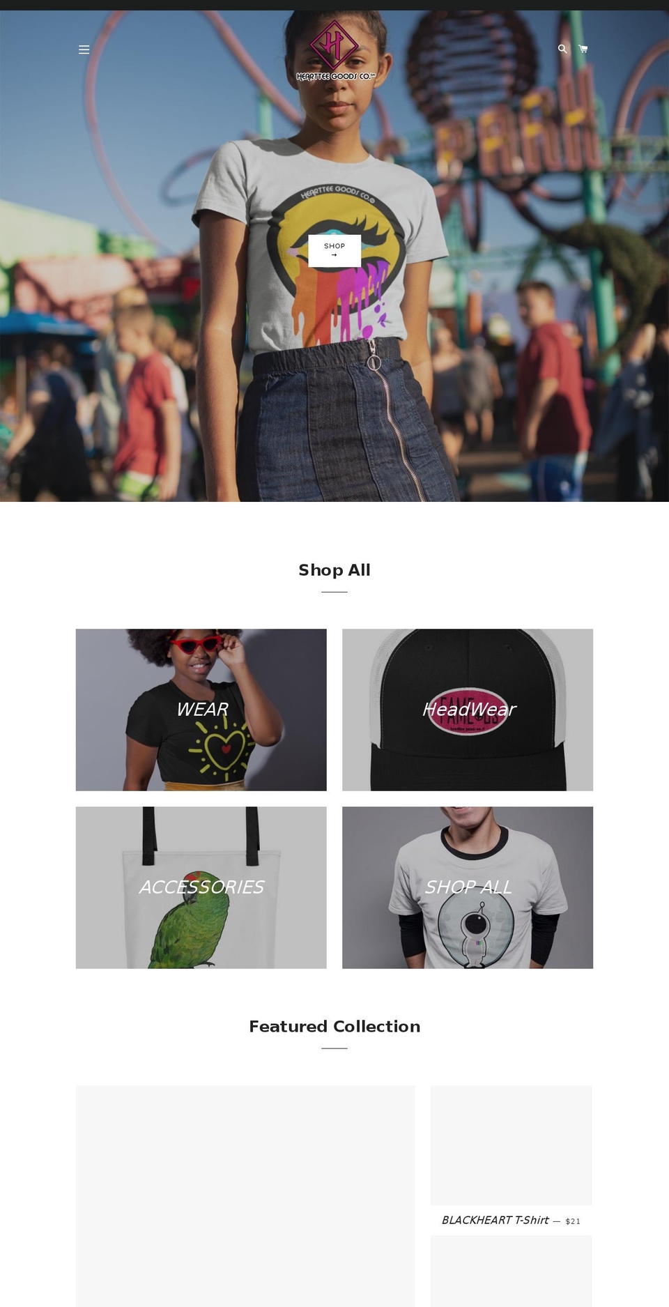 heartteegoodsco.com shopify website screenshot