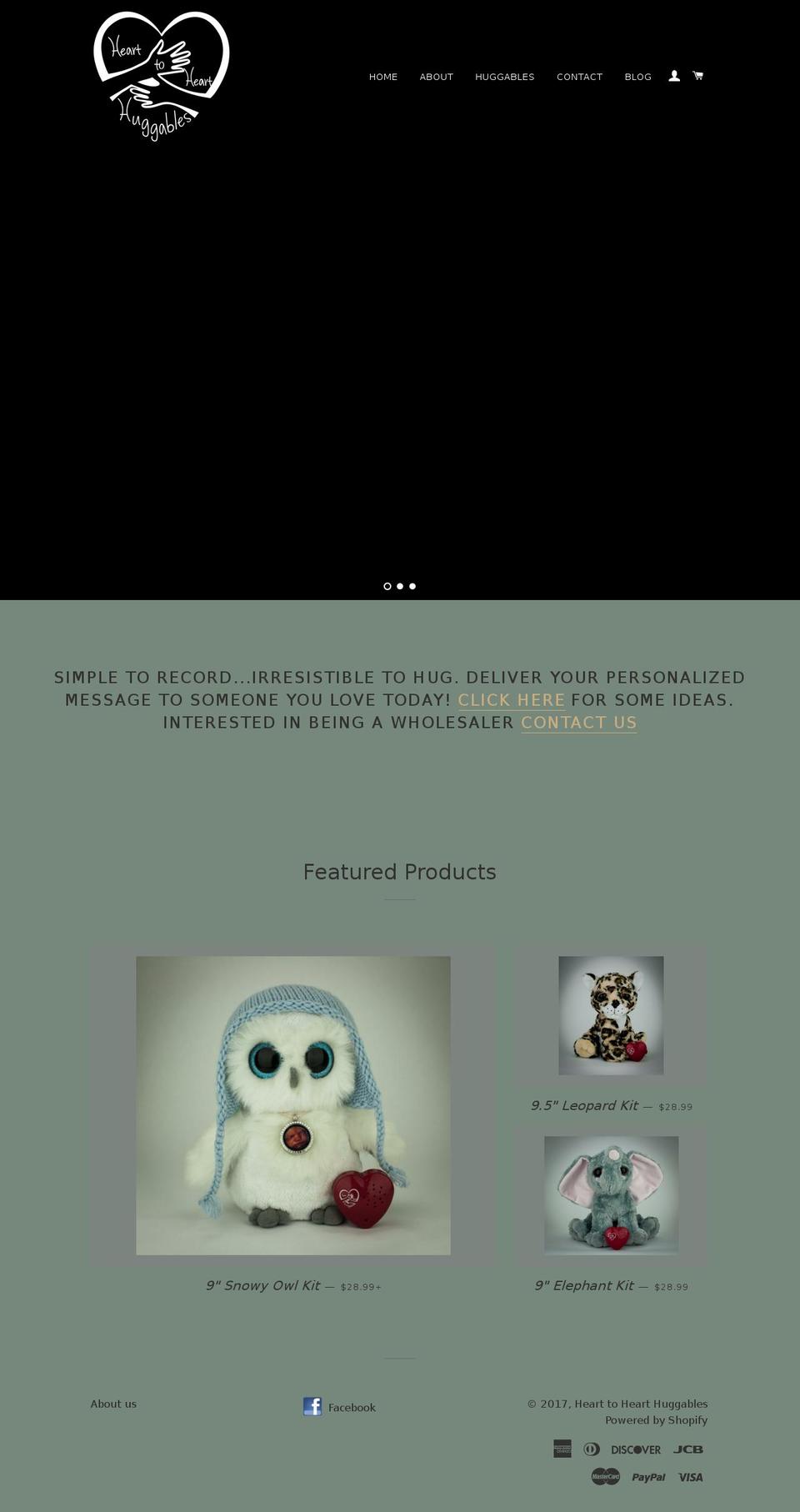 hearttohearthuggables.com shopify website screenshot