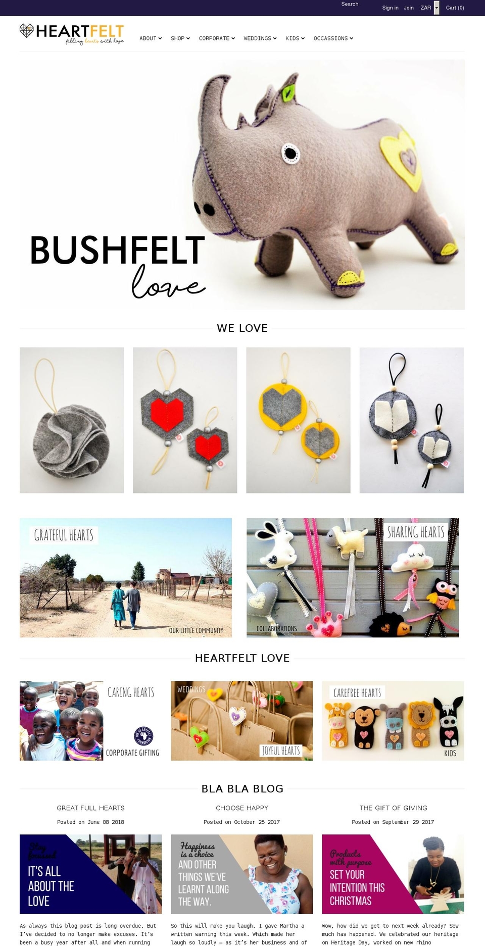 heartvelt.com — Shopify storefront screenshot