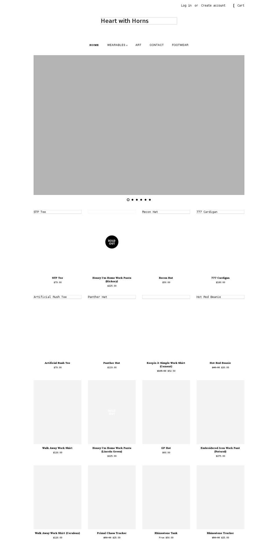 heartwithhorns.com shopify website screenshot