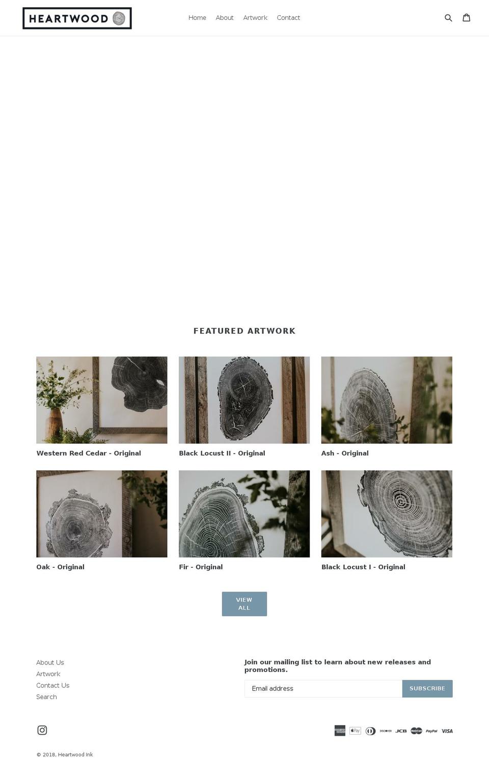 heartwoodink.com — Shopify storefront screenshot