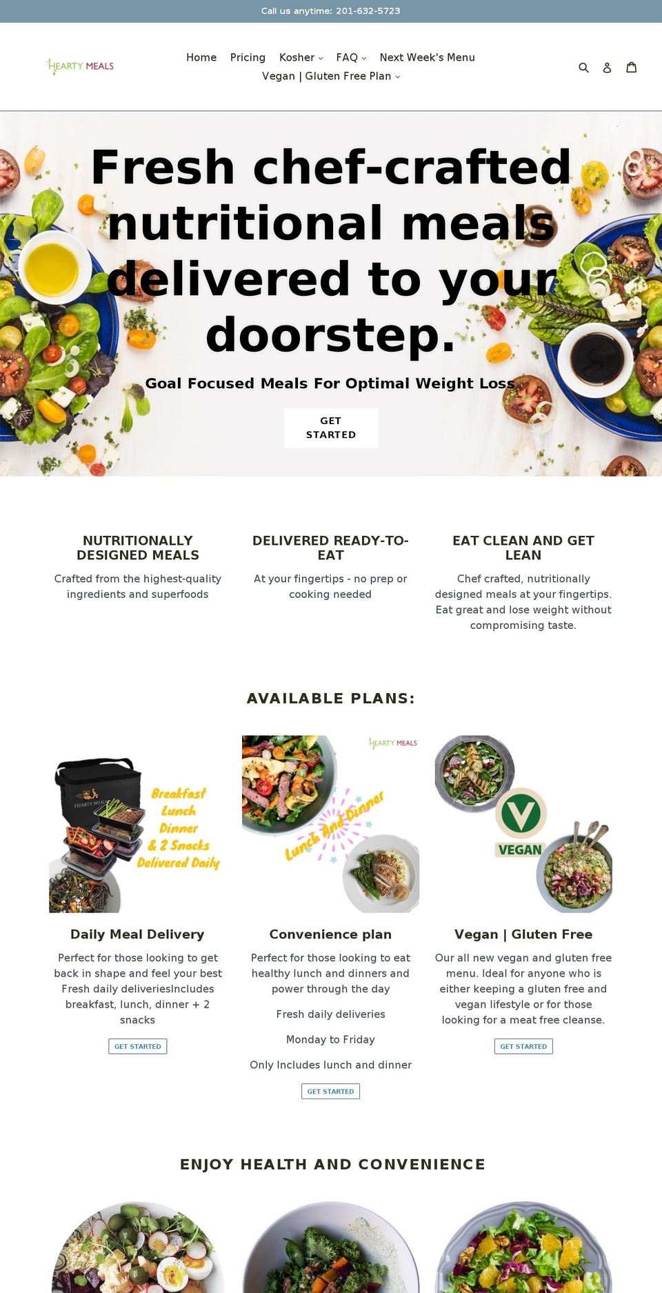 heartymeals.co shopify website screenshot