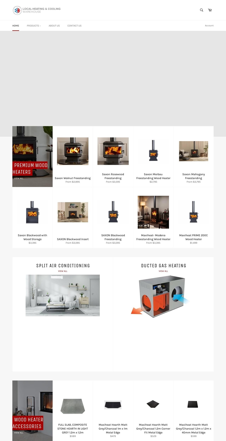 heatcoolwarehouse.com shopify website screenshot