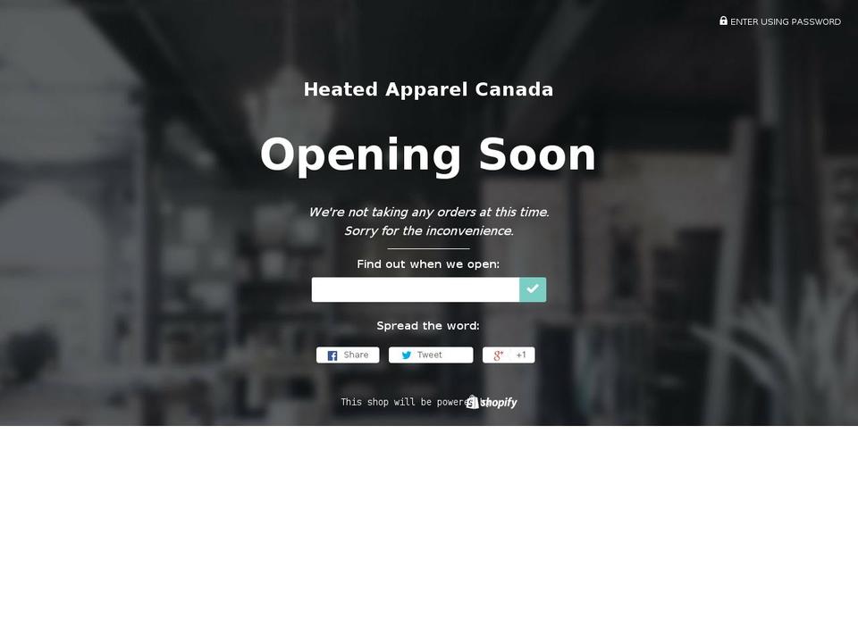 heatedapparel.ca shopify website screenshot