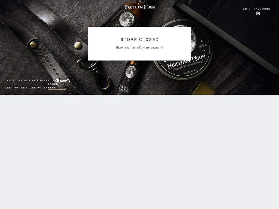 heathenmoon.com shopify website screenshot