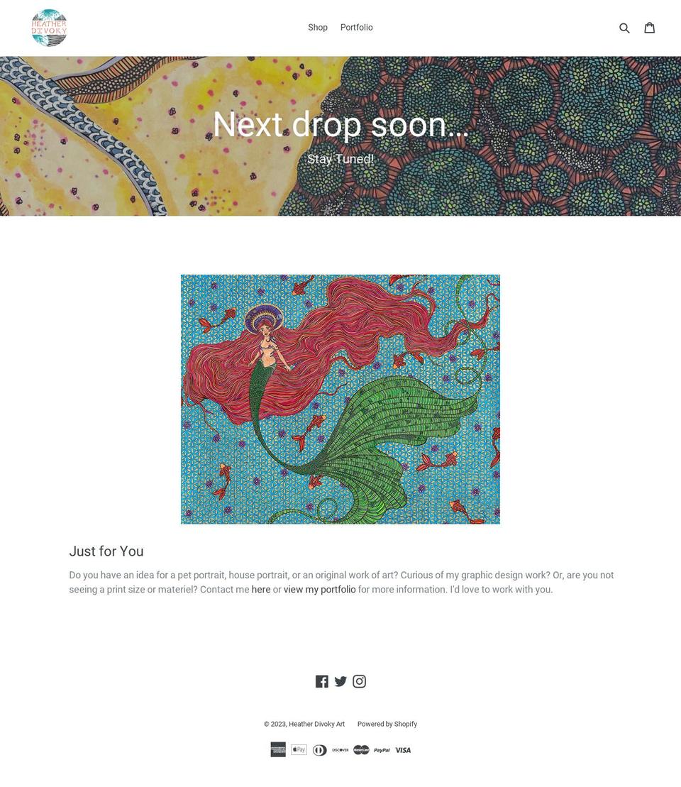 heather-divoky-art.myshopify.com shopify website screenshot