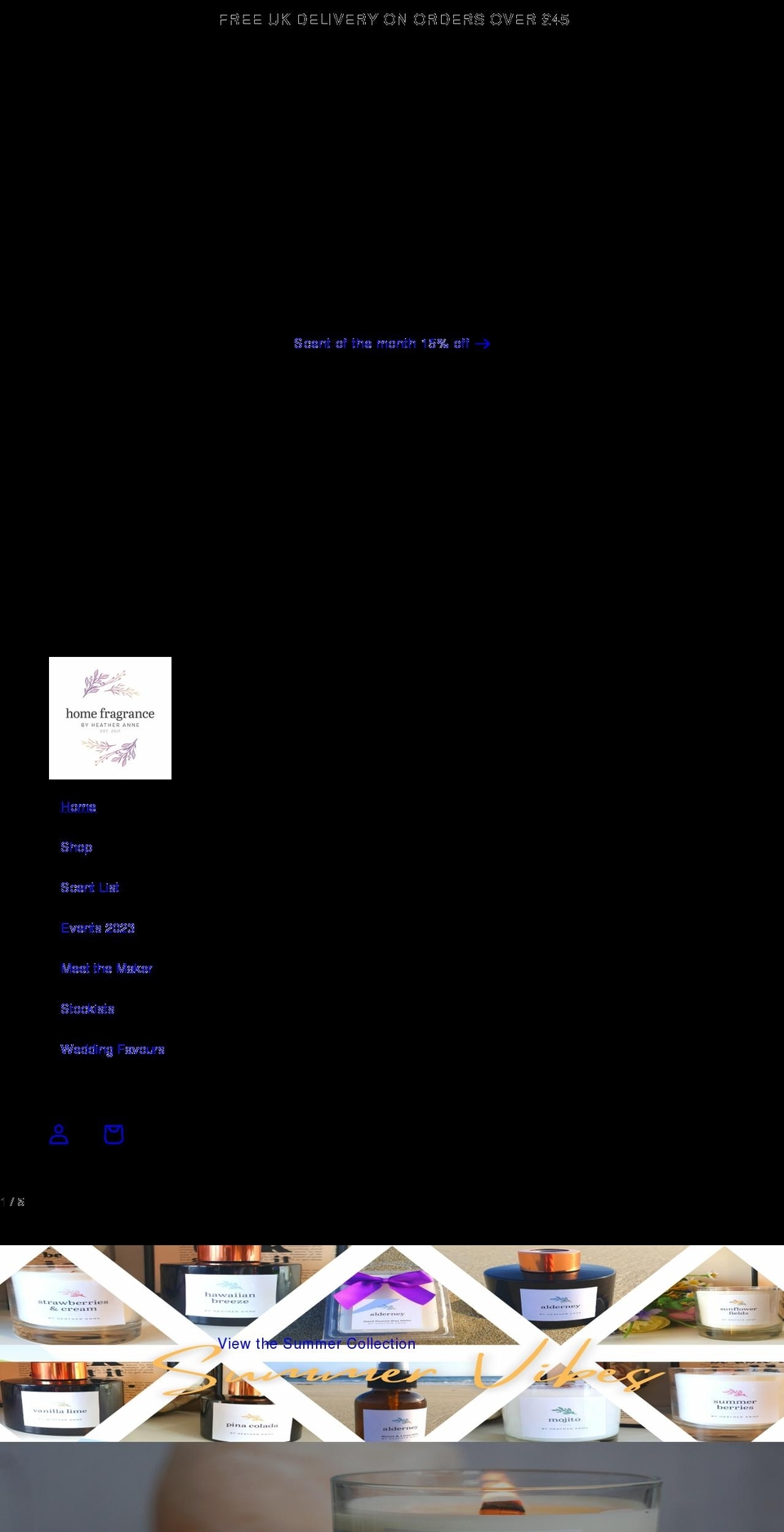 heatherannehomefragrance.co.uk shopify website screenshot