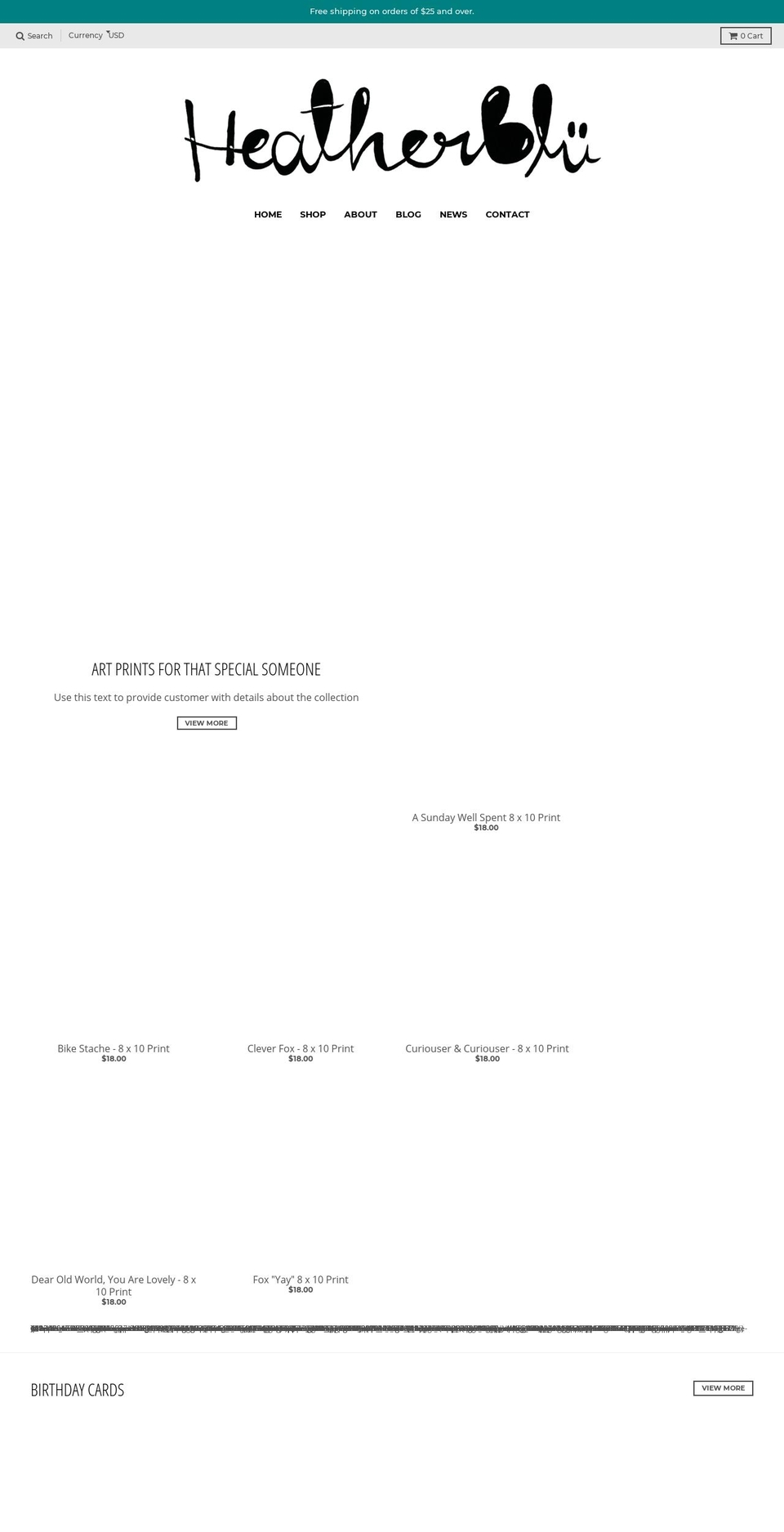 heatherblu.com — Shopify storefront screenshot