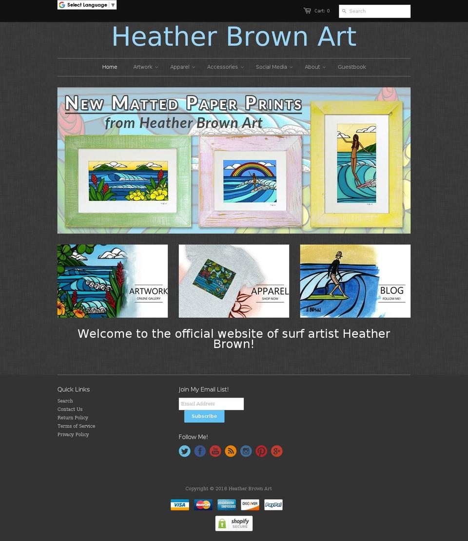 heatherbrownart.myshopify.com shopify website screenshot