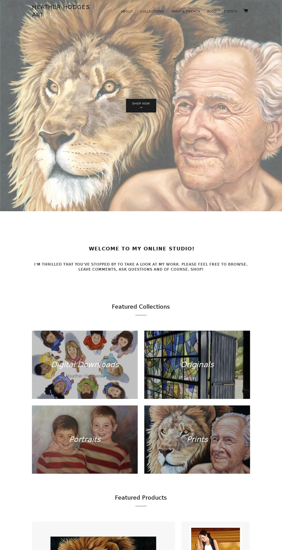 heatherhodges.com — Shopify storefront screenshot