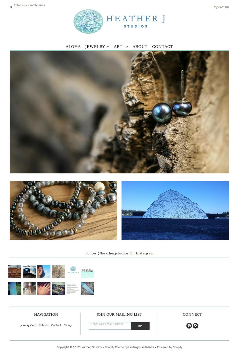 heatherjstudios.com shopify website screenshot