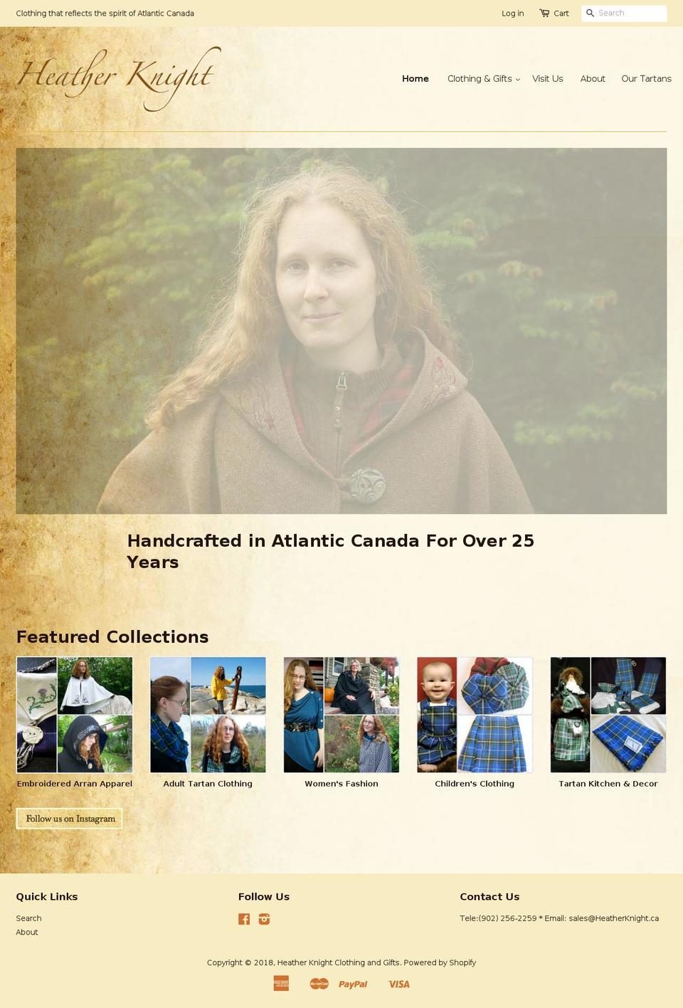 heatherknight.ca shopify website screenshot