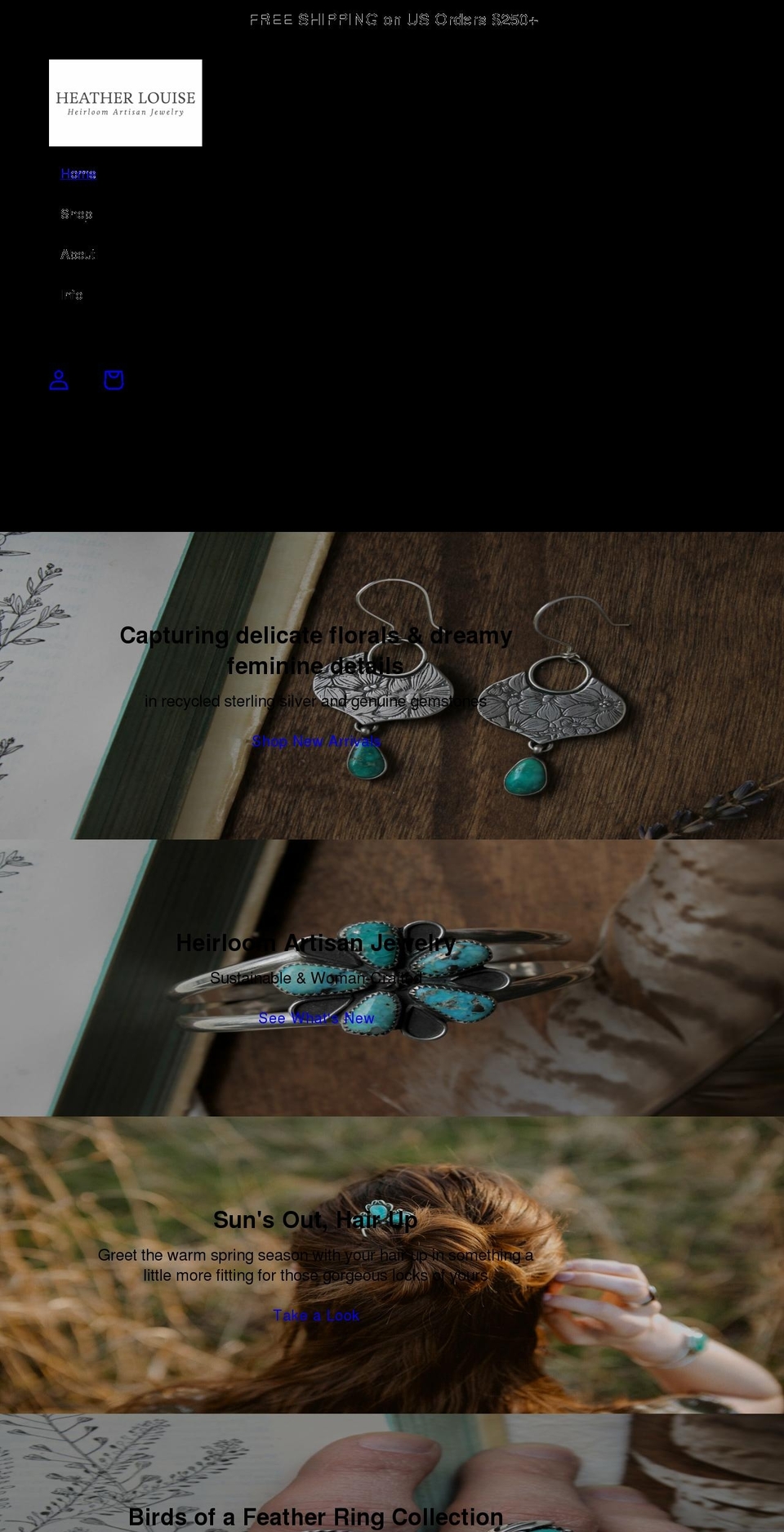 heatherlouisejewelry.com shopify website screenshot