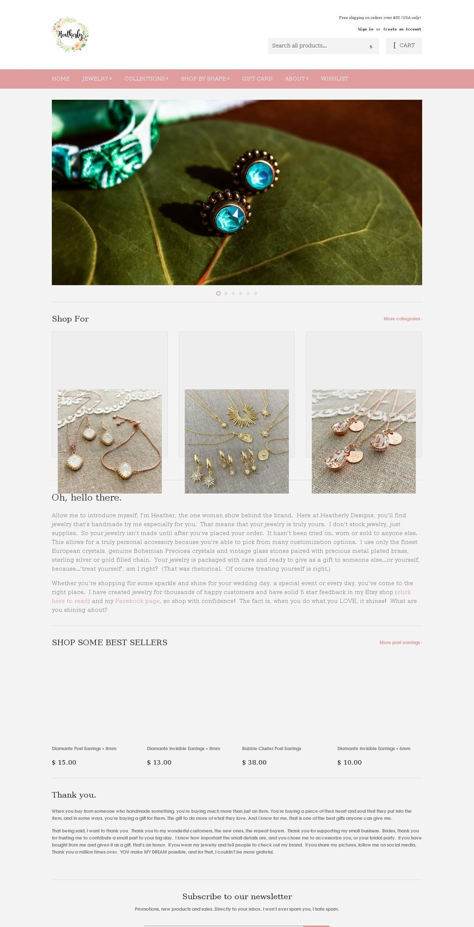 heatherlyboutique.com — Shopify storefront screenshot