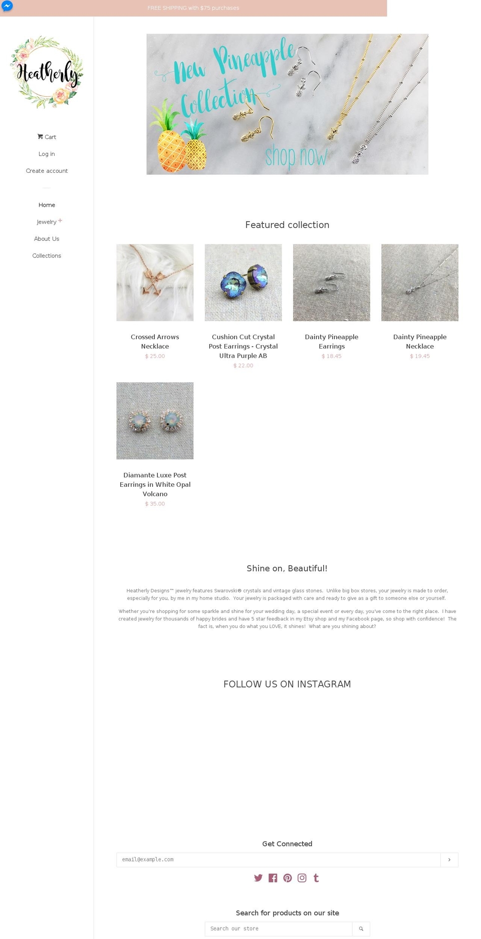 heatherlybridal.com — Shopify storefront screenshot