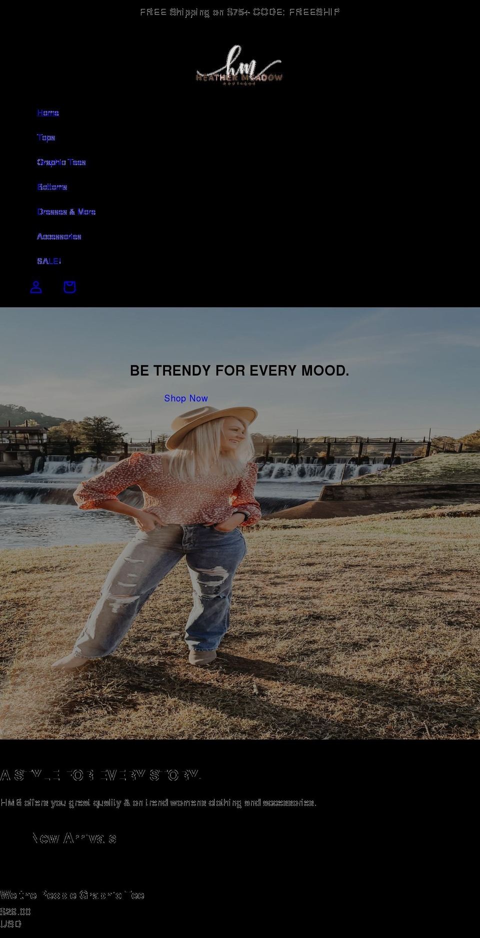 heathermeadowboutique.com shopify website screenshot