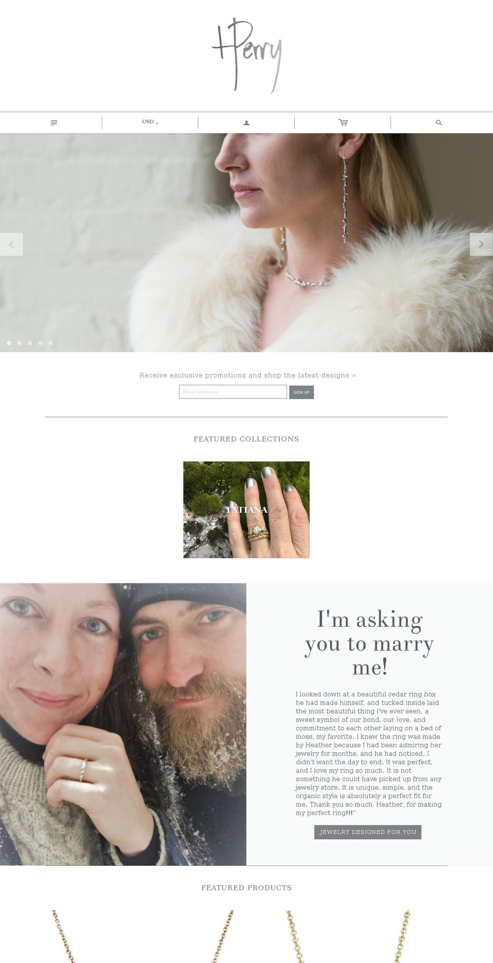 heatherperryjewelry.com shopify website screenshot