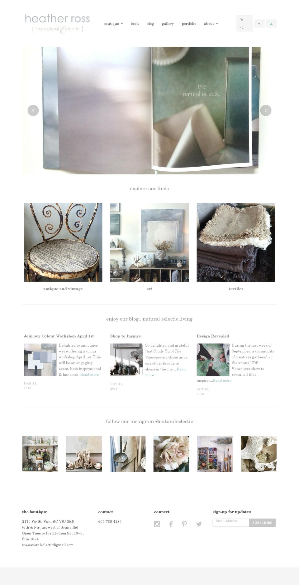 Cypress Shopify theme site example heatherross.ca