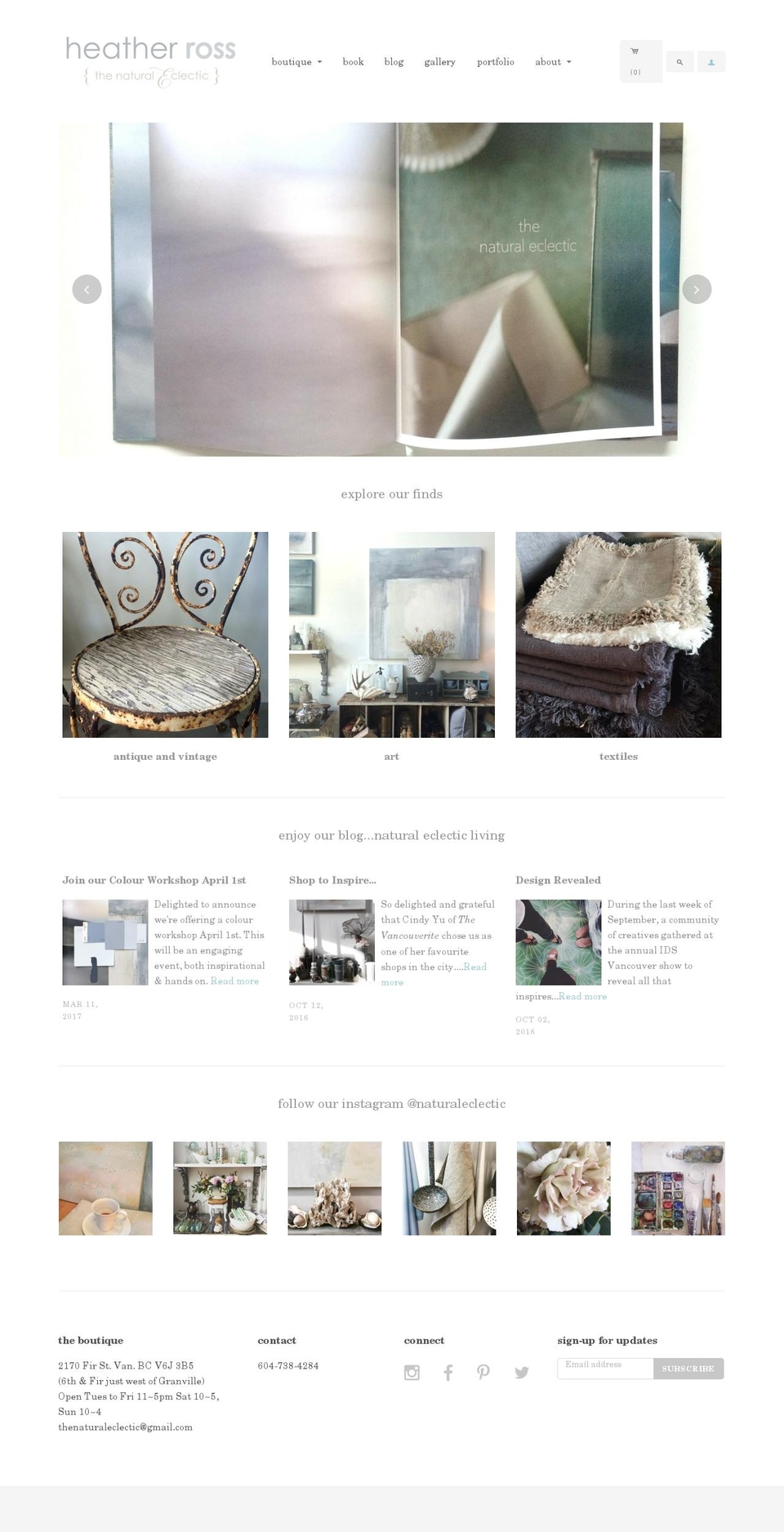 Cypress Shopify theme site example heatherrossnaturaleclectic.com