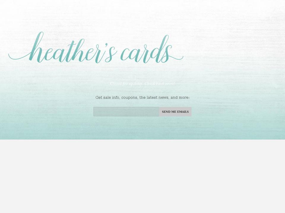heatherscards.com shopify website screenshot