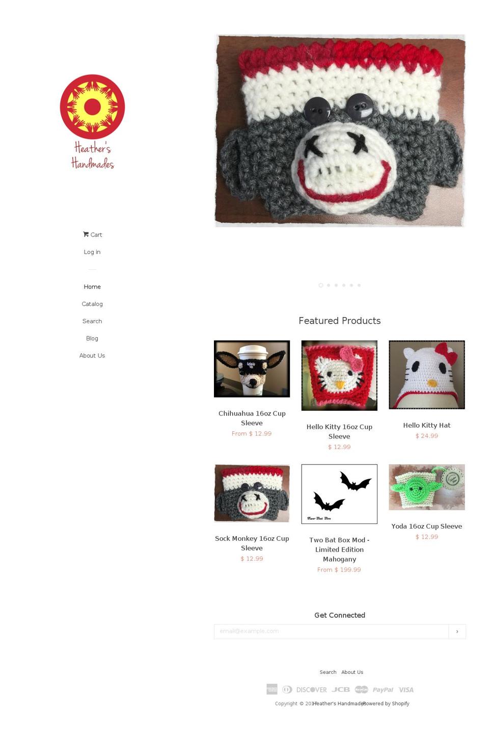 heathershandmades.com shopify website screenshot