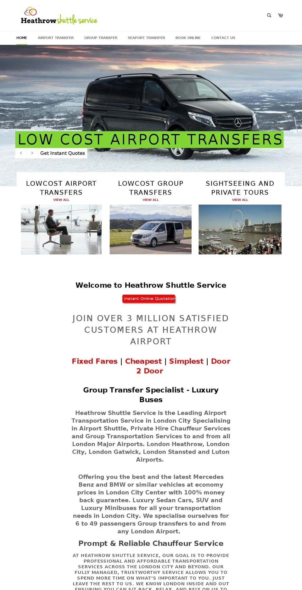 heathrowshuttlebus.com shopify website screenshot