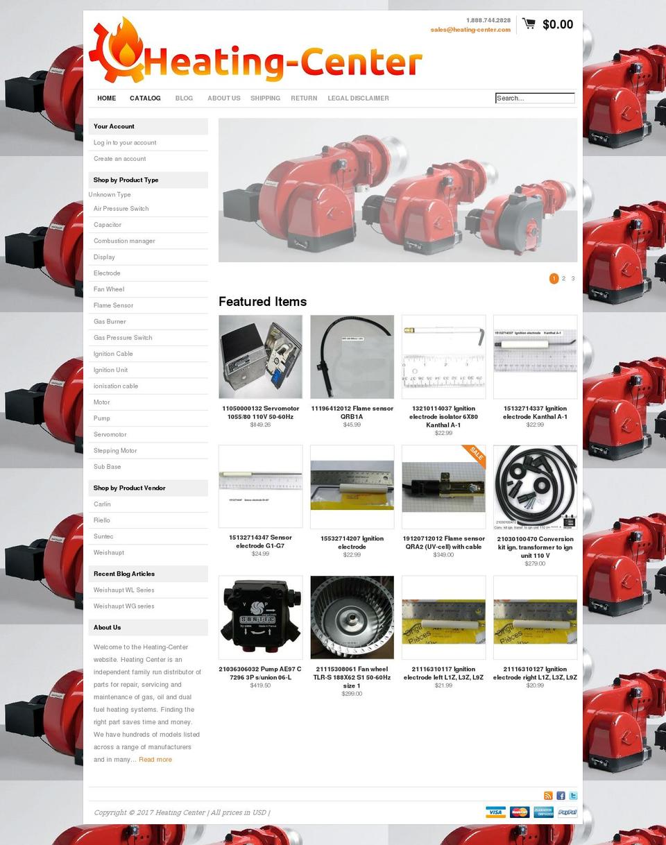 heating-center.com shopify website screenshot