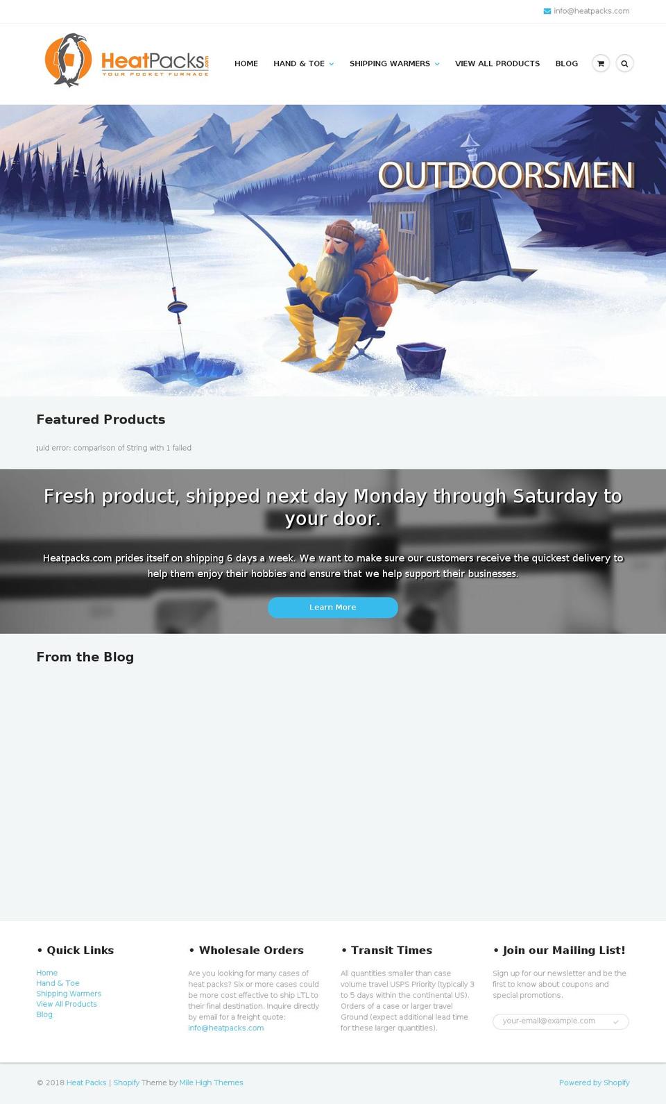 heatpacks.com shopify website screenshot