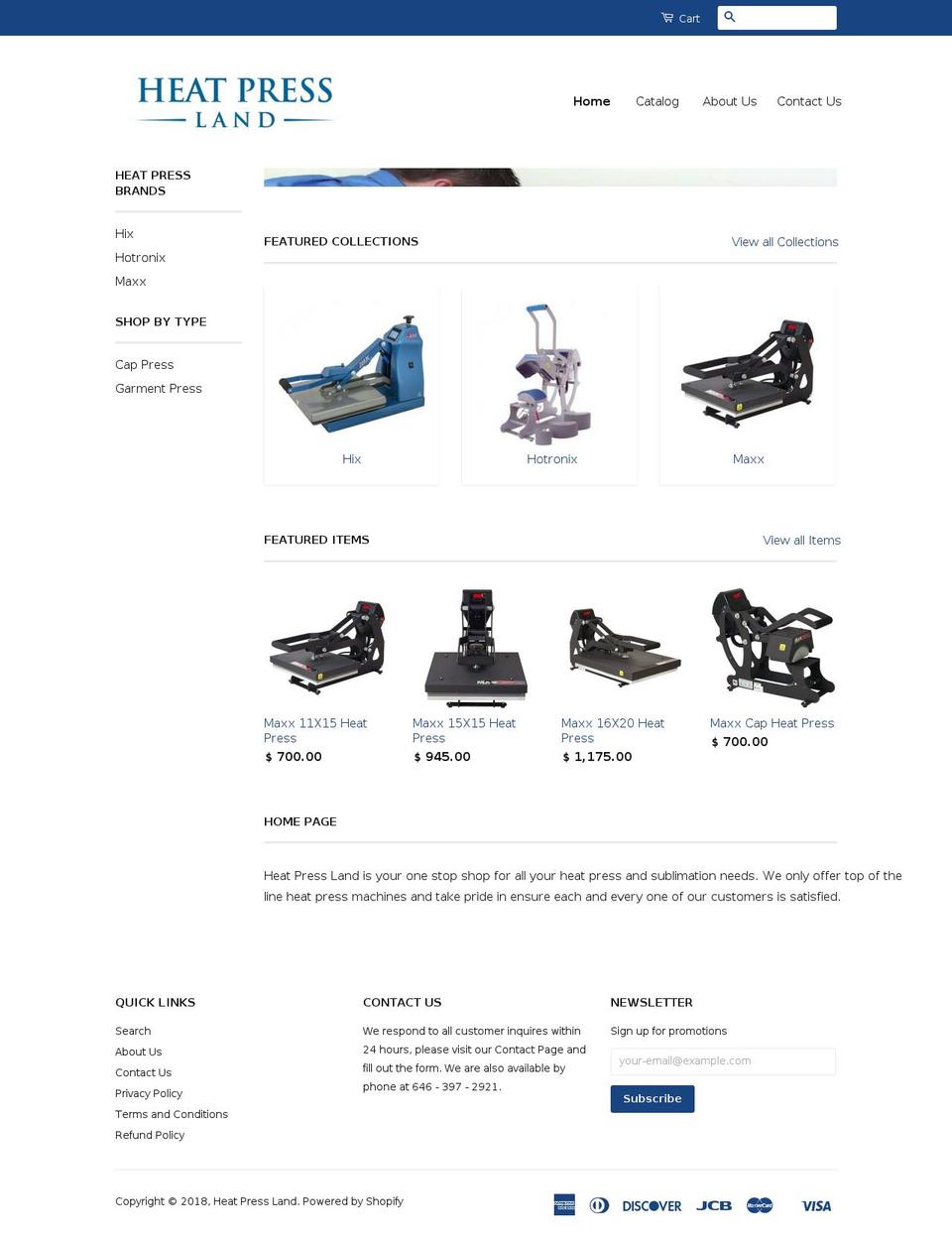 heatpressland.com shopify website screenshot