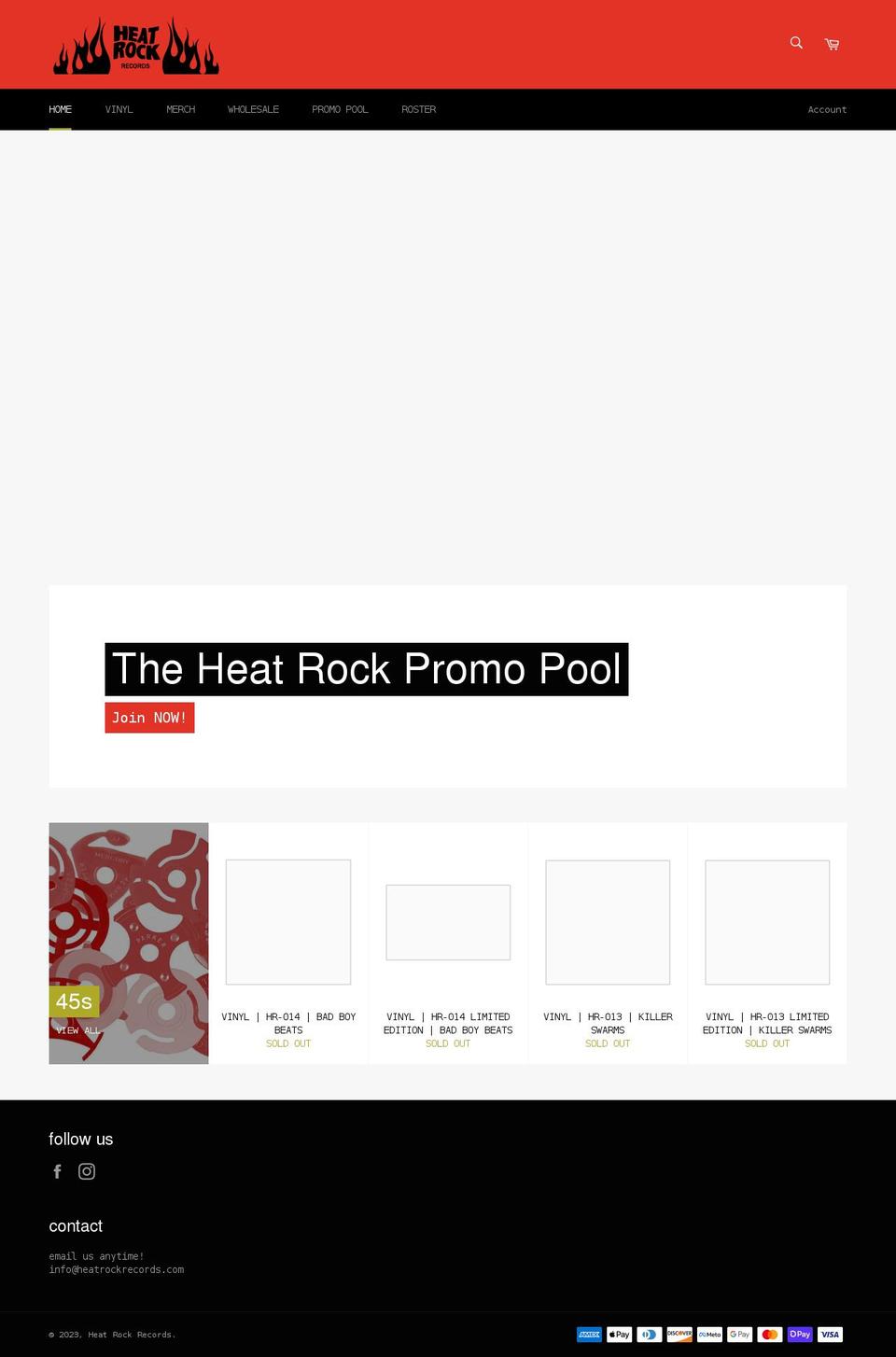 heatrockrecords.com shopify website screenshot
