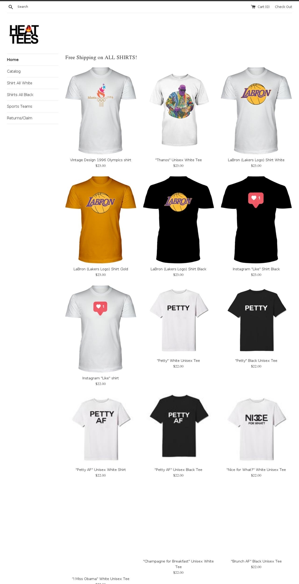 heattees.com — Shopify storefront screenshot