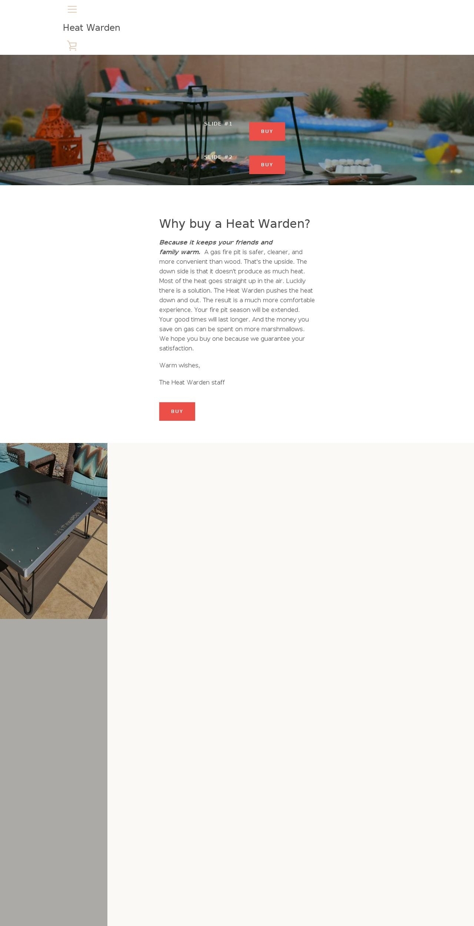 heatwarden.com shopify website screenshot