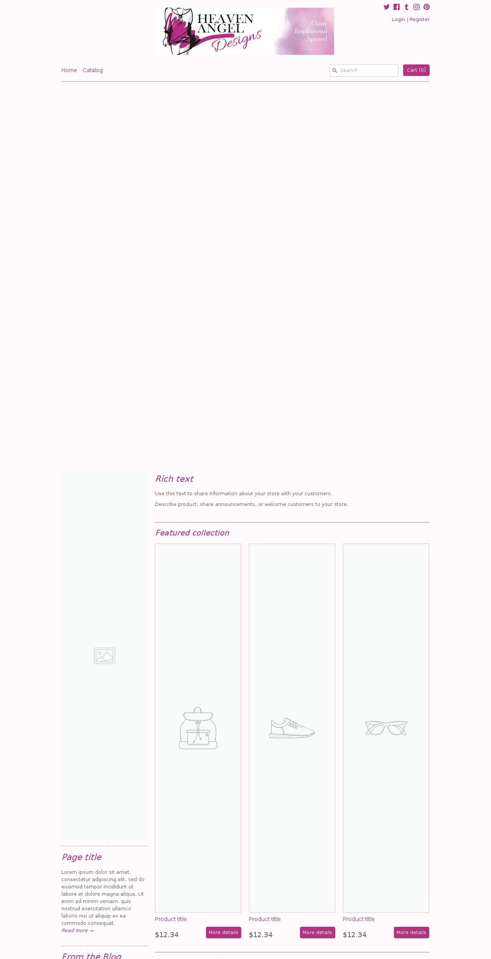 heavenangelapp.com — Shopify storefront screenshot