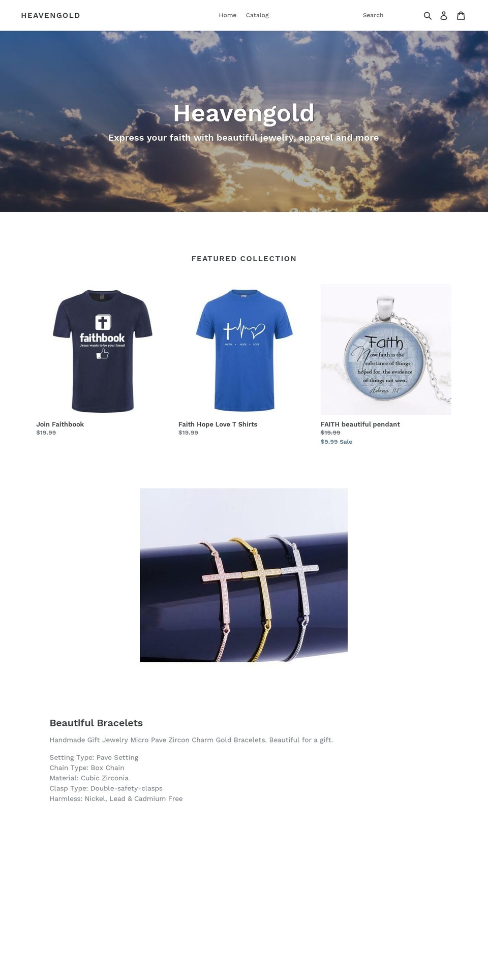 heavengold.com — Shopify storefront screenshot