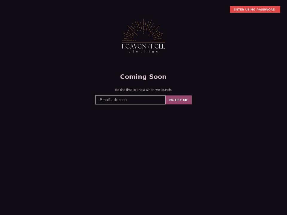 heavenhellclothing.com — Shopify storefront screenshot