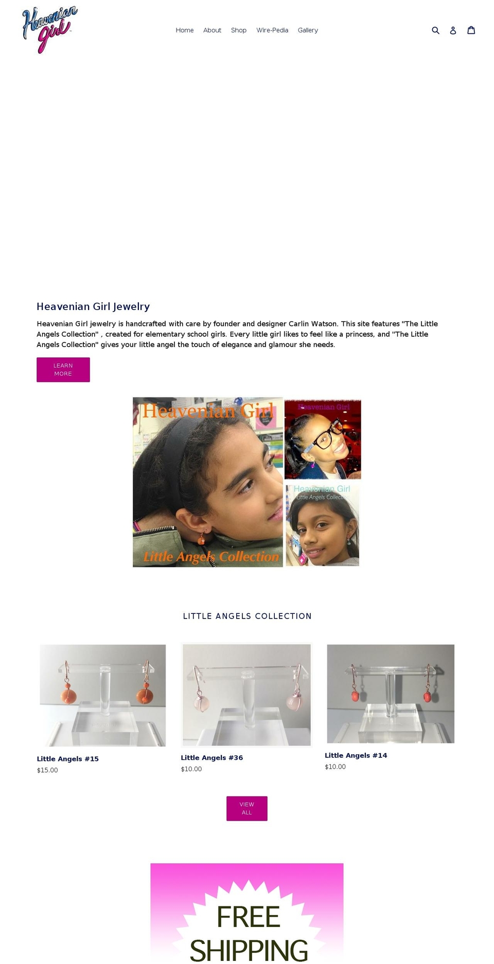 heaveniangirljewelry.com — Shopify storefront screenshot