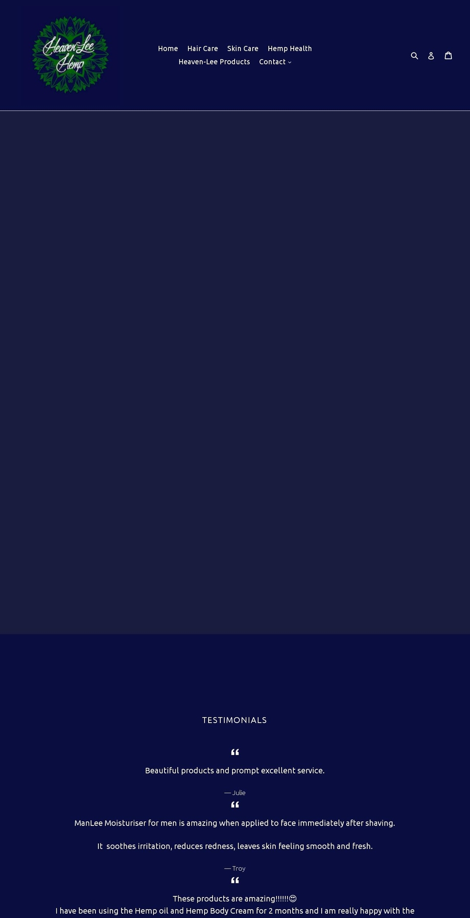 heavenleehemp.com shopify website screenshot