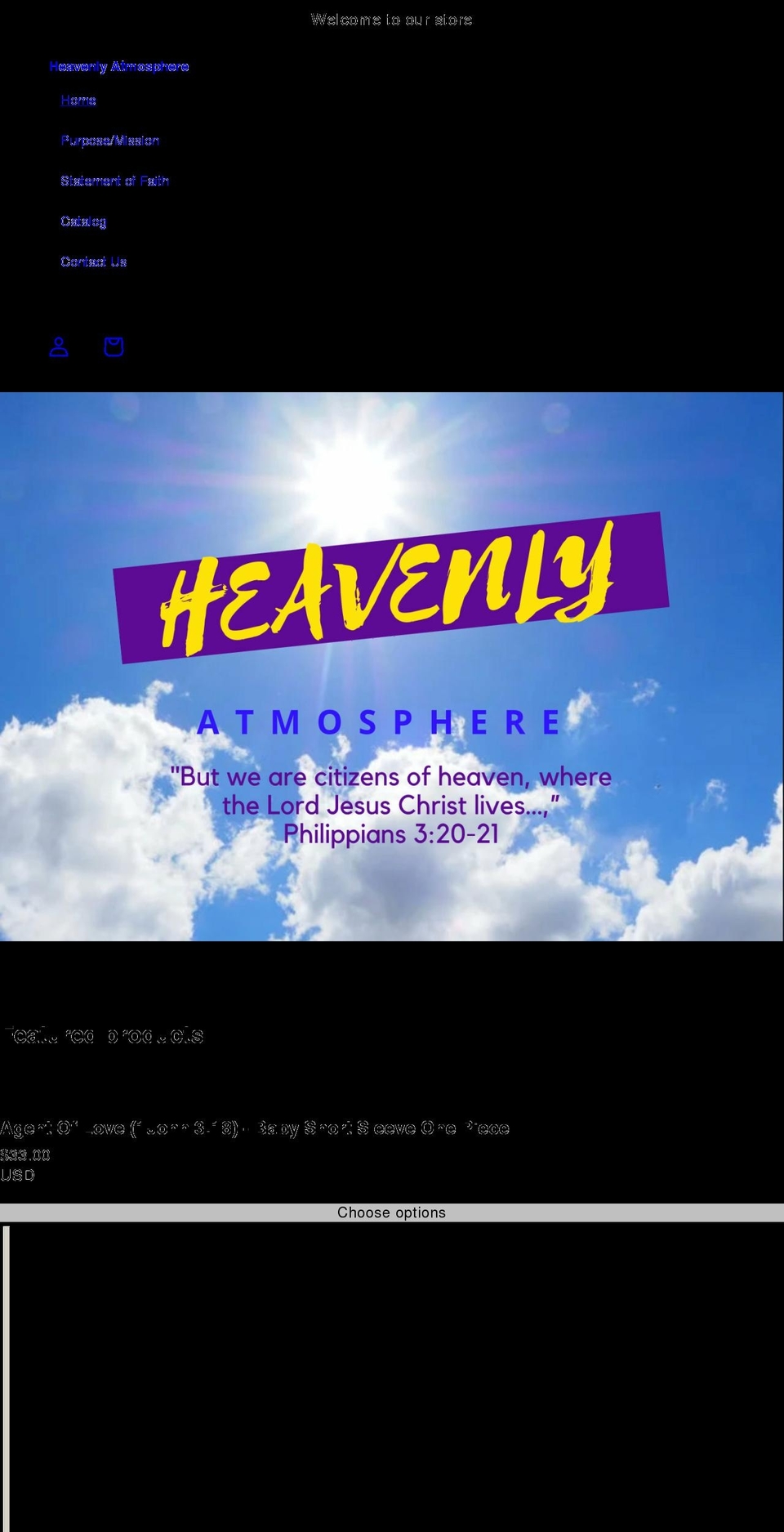 heavenlyatmosphere.com shopify website screenshot