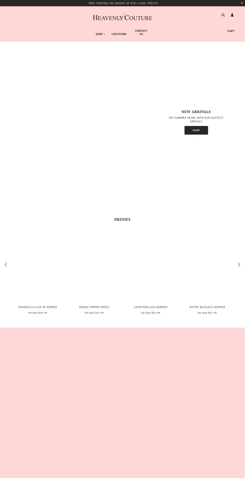 heavenlycoutureinc.com — Shopify storefront screenshot