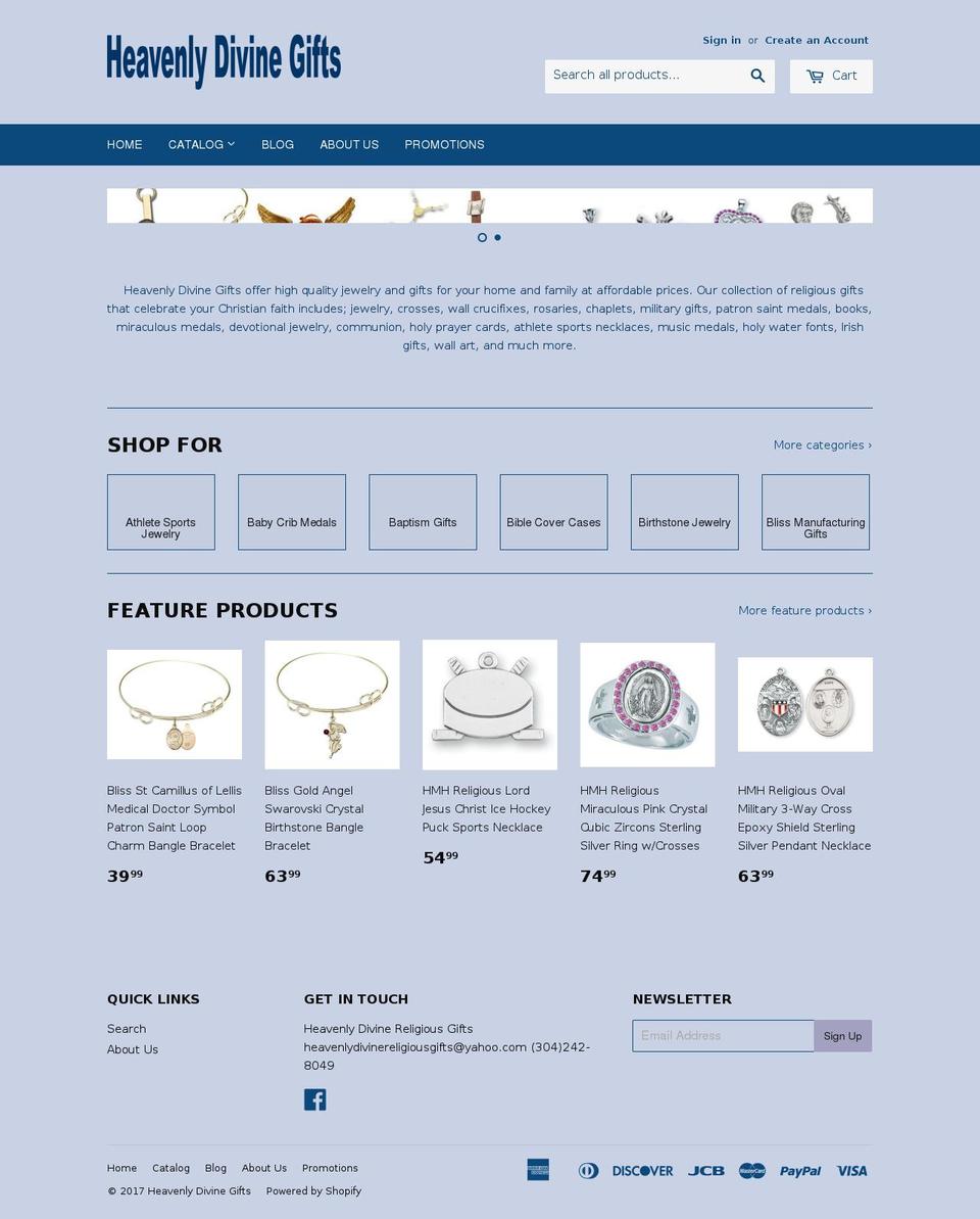 heavenlydivinejewelry.com shopify website screenshot