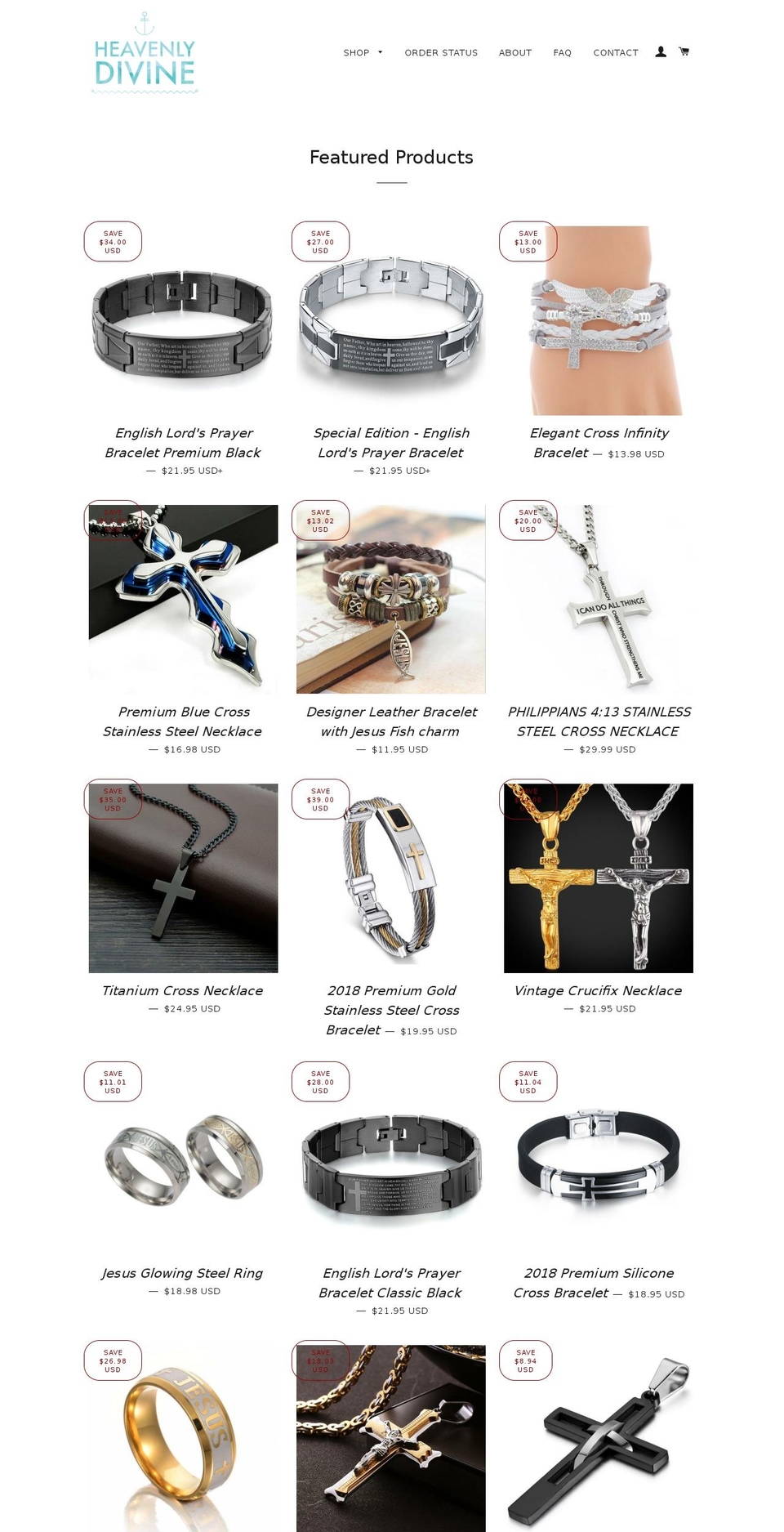 heavenlydivinestore.com — Shopify storefront screenshot