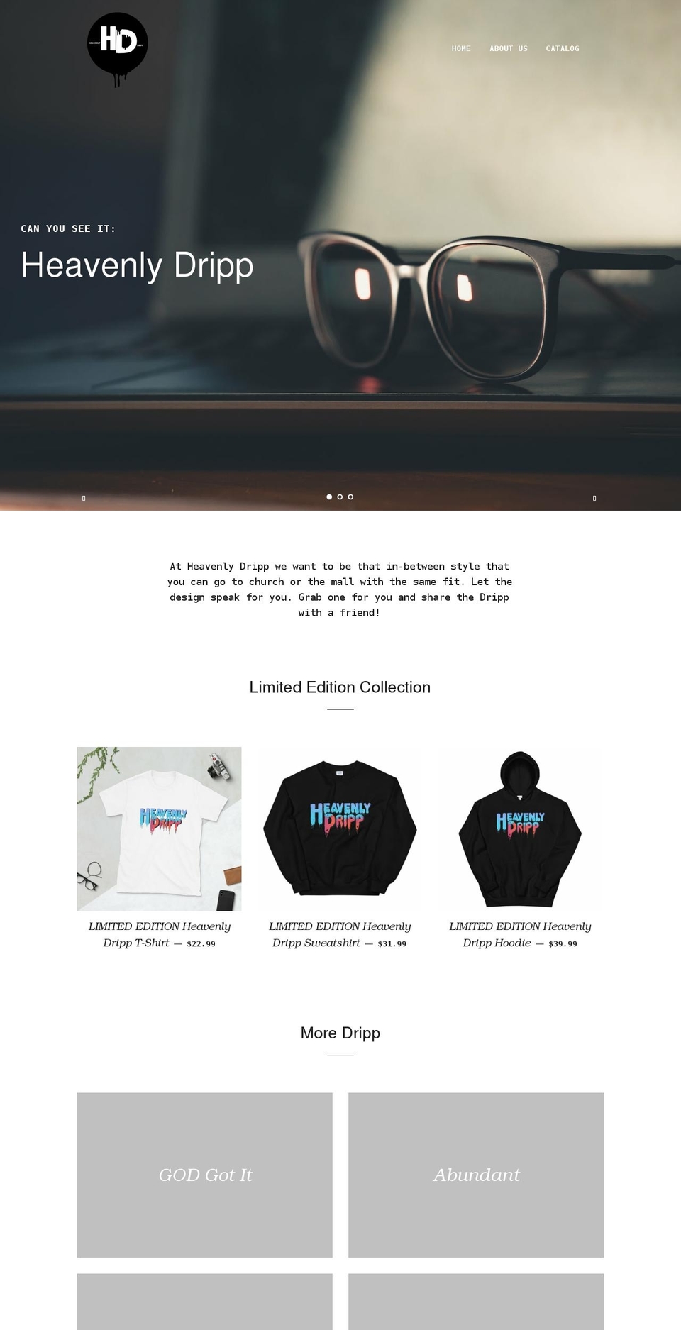 heavenlydripp.com shopify website screenshot