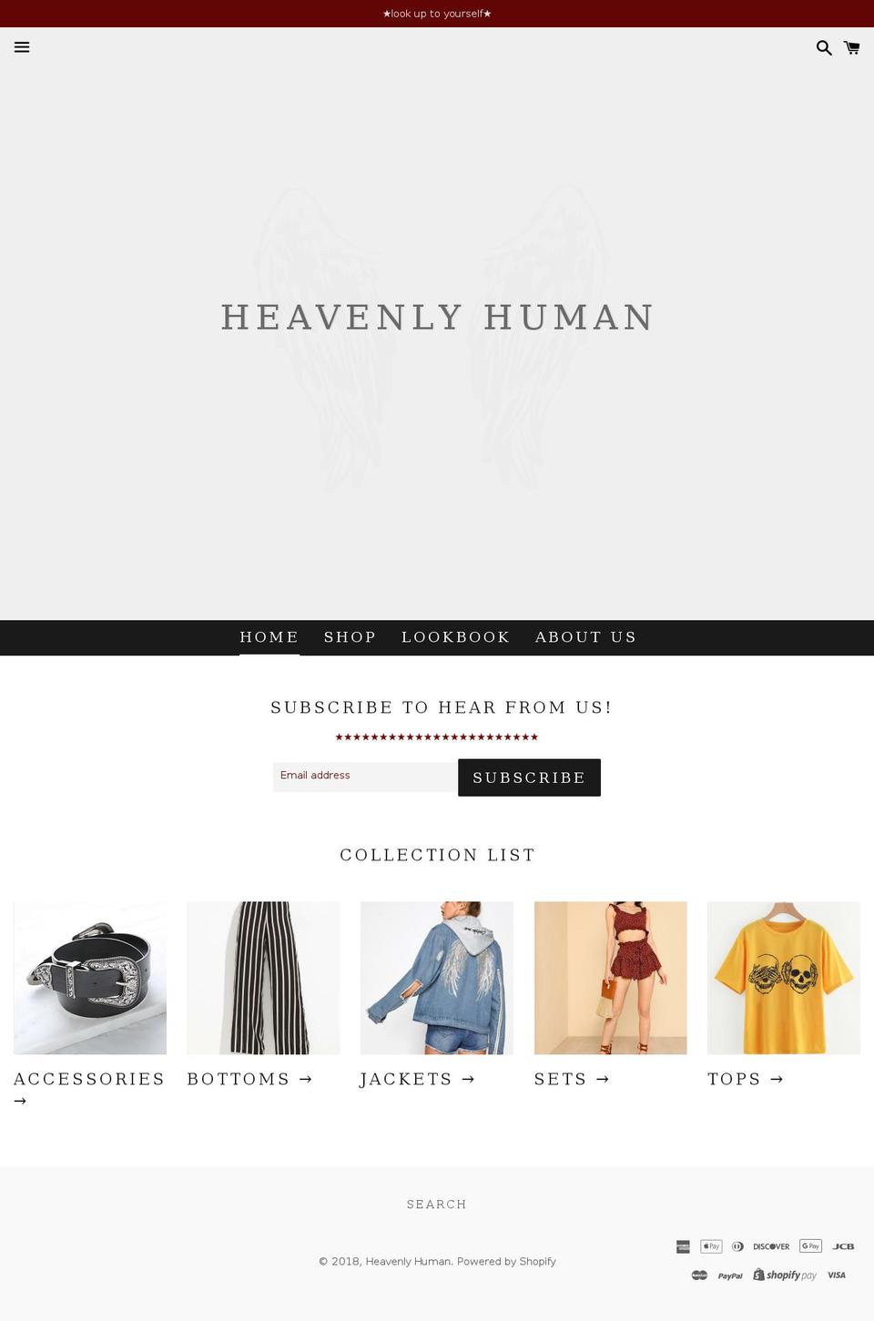 heavenlyhuman.com shopify website screenshot