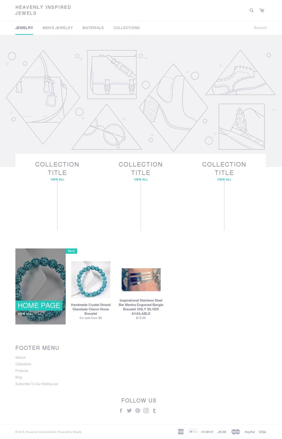 heavenlyinspiredjewels.com — Shopify storefront screenshot