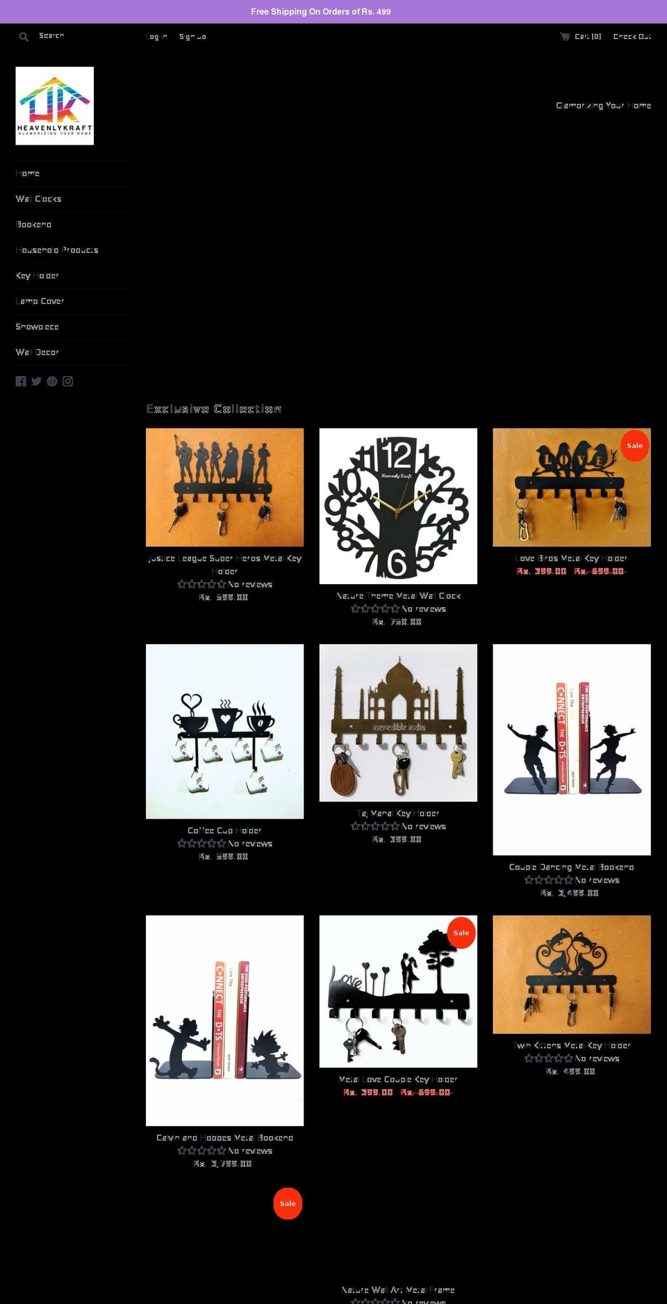 heavenlykraft.com — Shopify storefront screenshot