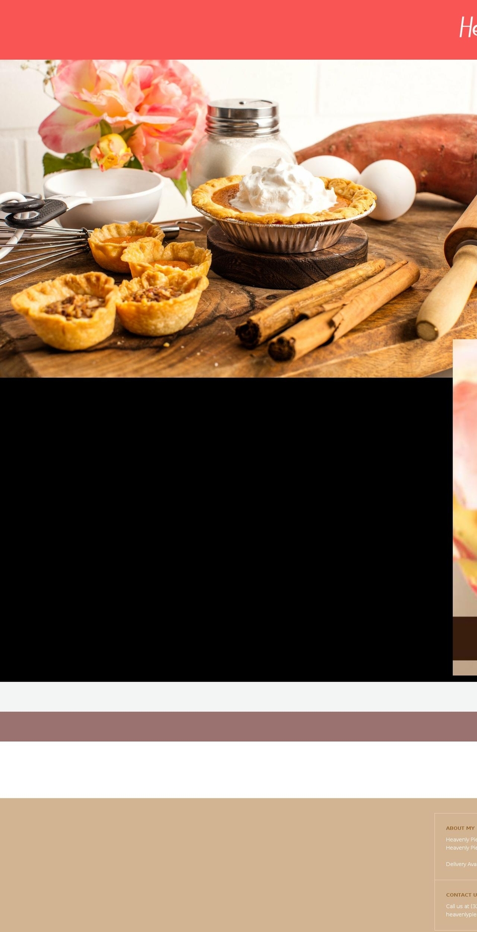 heavenlypies.net shopify website screenshot