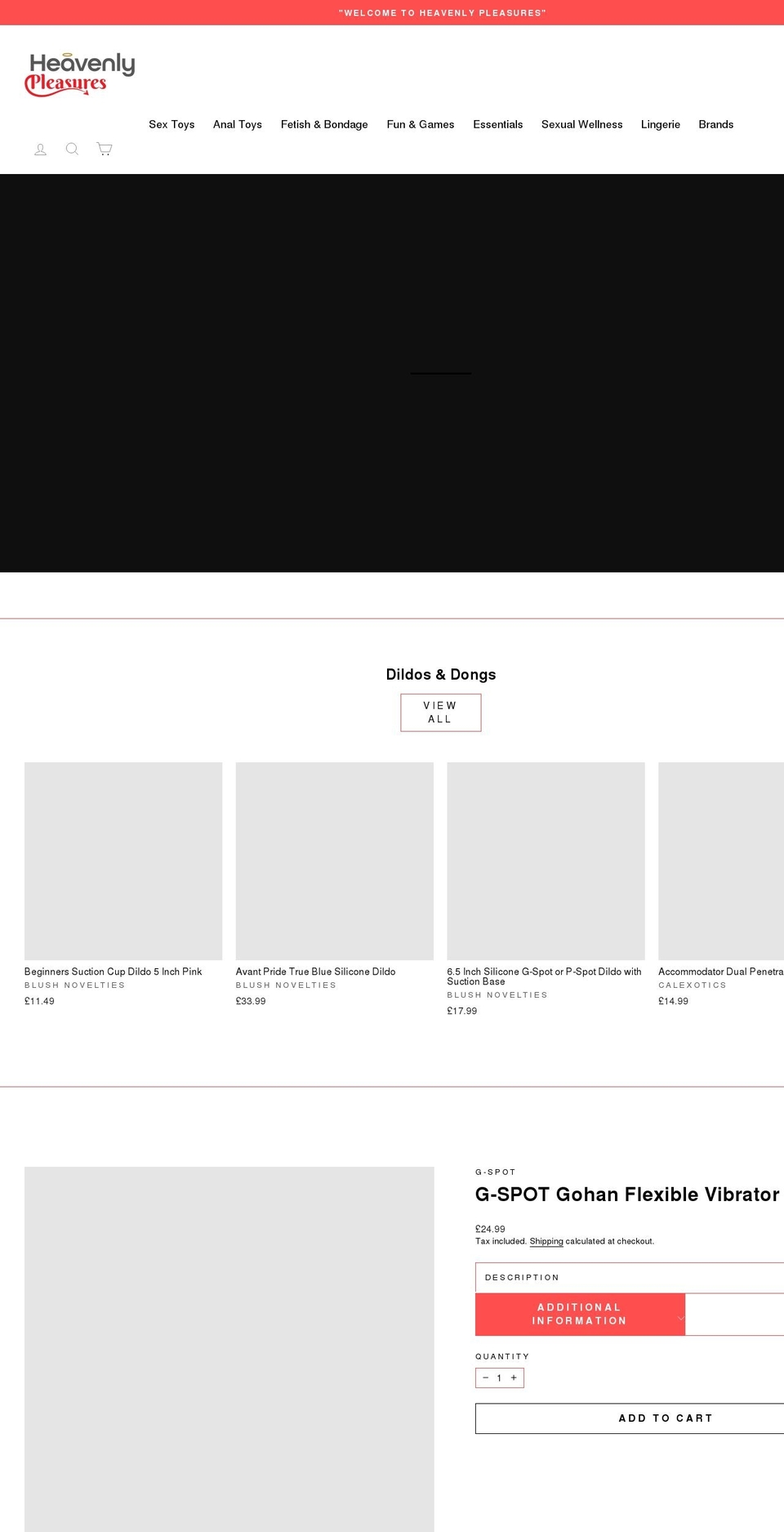 heavenlypleasures.co.uk shopify website screenshot